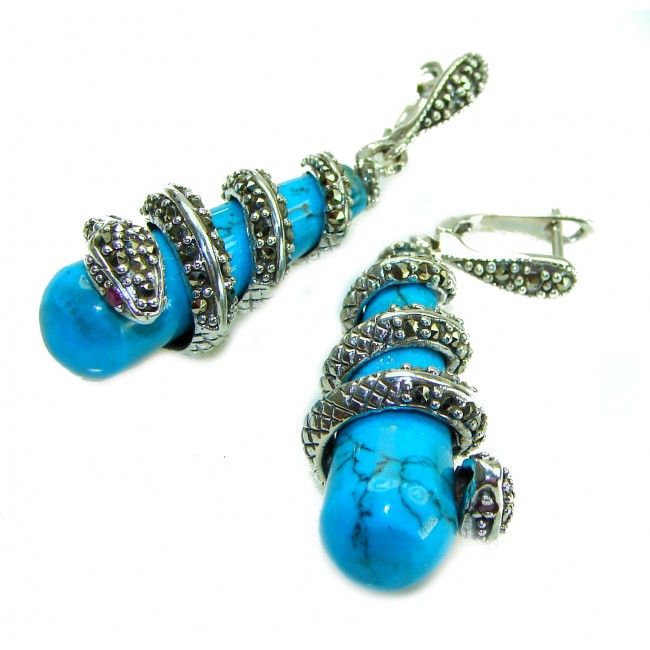 Boa Snakes Turquoise .925 Sterling Silver handcrafted Earrings