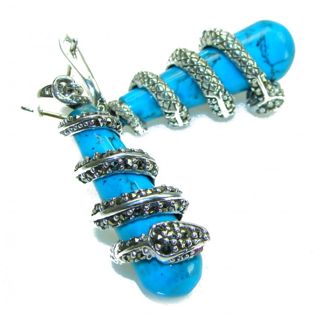 Boa Snakes Turquoise .925 Sterling Silver handcrafted Earrings