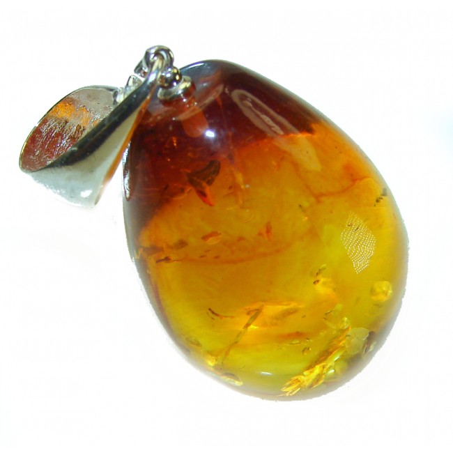 Real Beauty authentic Baltic Amber .925 Sterling Silver handcrafted pendant