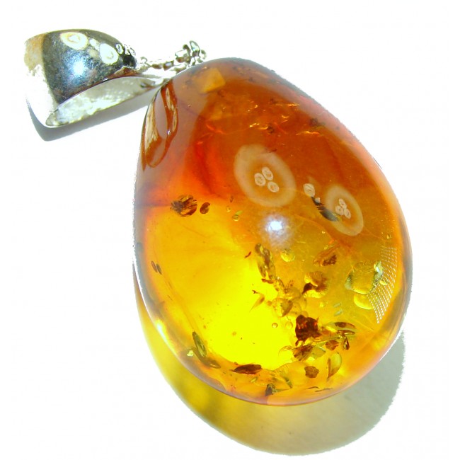 Real Beauty authentic Baltic Amber .925 Sterling Silver handcrafted pendant