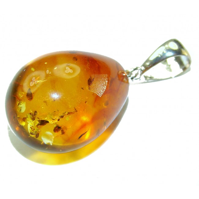 Real Beauty authentic Baltic Amber .925 Sterling Silver handcrafted pendant