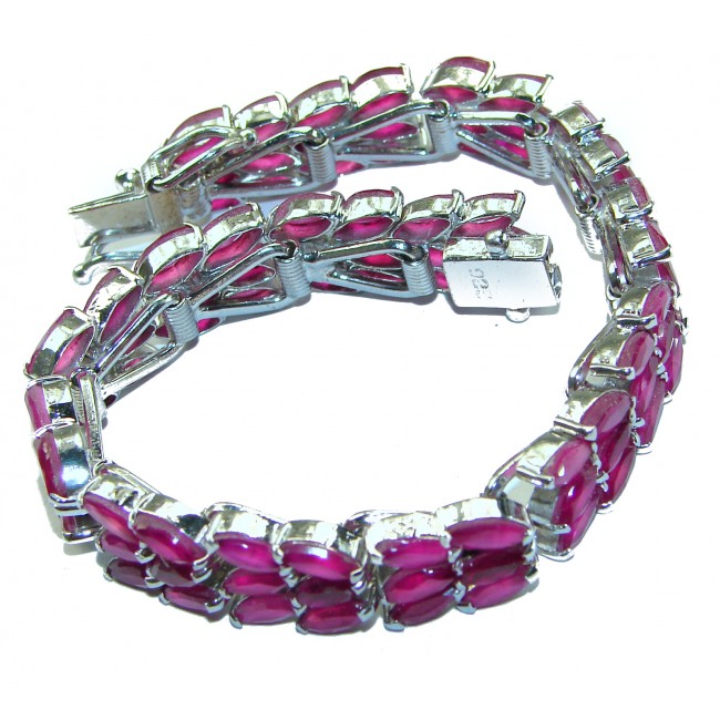 Carmen Lucia natural Ruby .925 Sterling Silver handmade Statement Bracelet