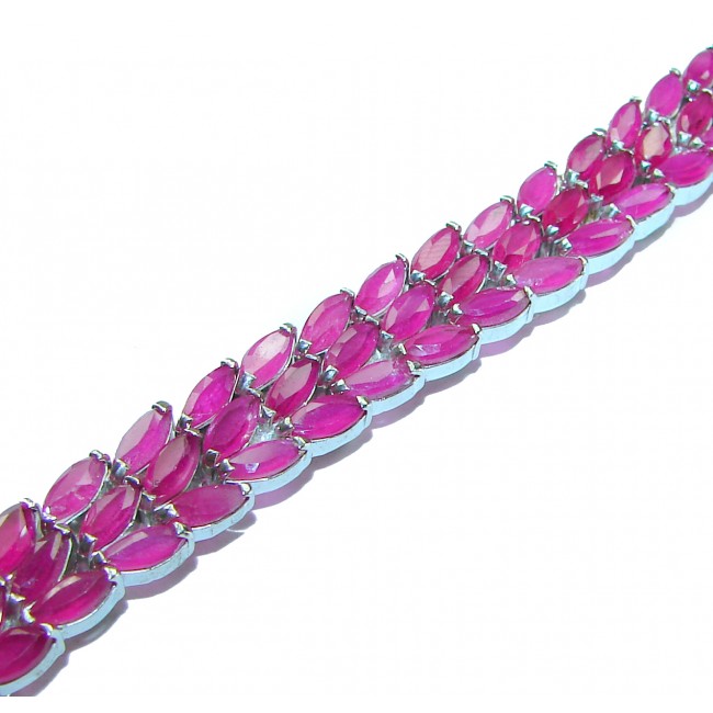 Carmen Lucia natural Ruby .925 Sterling Silver handmade Statement Bracelet