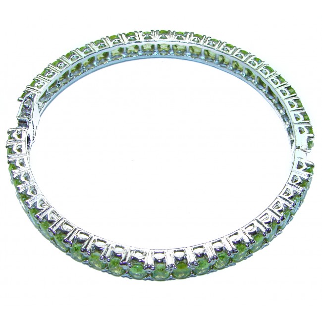 Spectacular authentic Peridot .925 Sterling Silver handmade bangle Bracelet