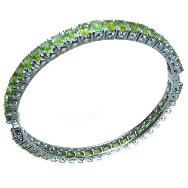 Spectacular authentic Peridot .925 Sterling Silver handmade bangle Bracelet