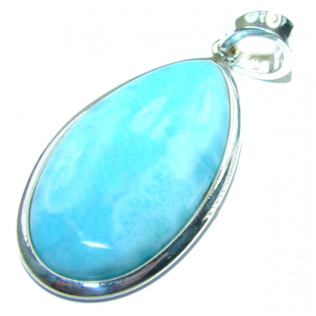 Natural Larimar .925 Sterling Silver handcrafted pendant