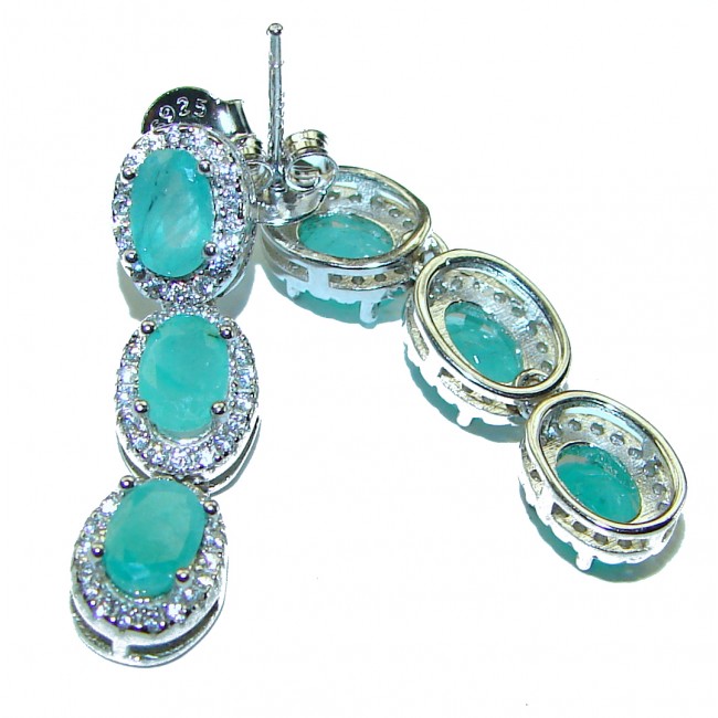 Luxurious Emerald .925 Sterling Silver handcrafted earrings