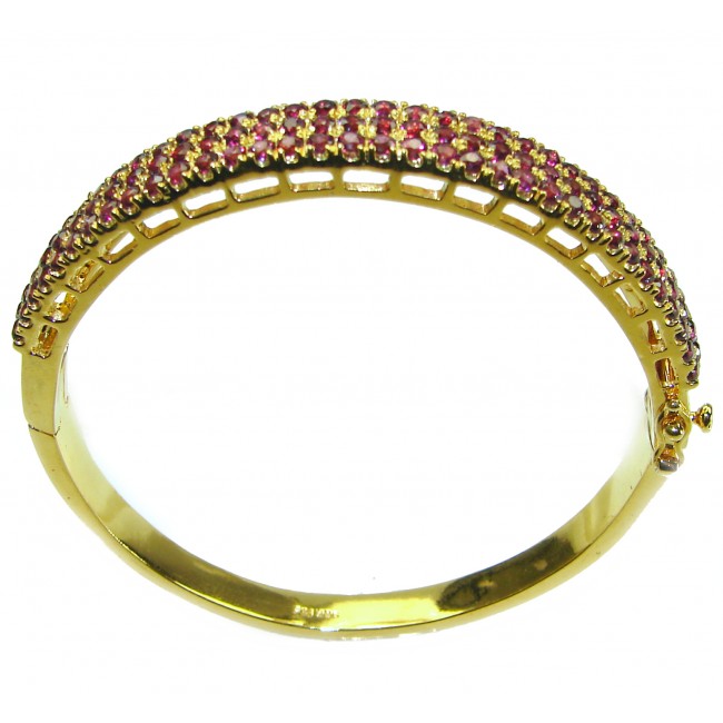 Miabella Ruby 14K Gold over .925 Sterling Silver handmade bangle Bracelet