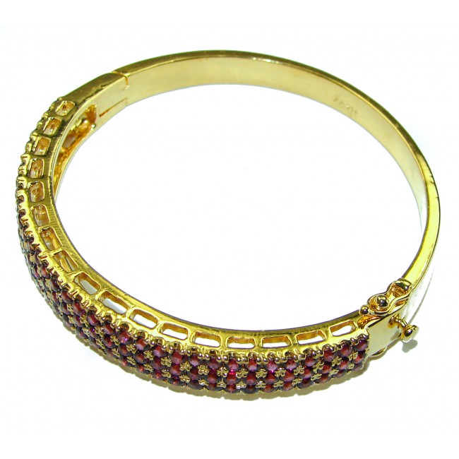 Miabella Ruby 14K Gold over .925 Sterling Silver handmade bangle Bracelet