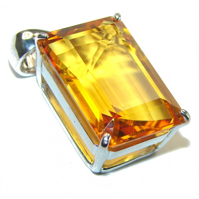 14.3 carat Lemon Quartz .925 Sterling Silver handcrafted pendant