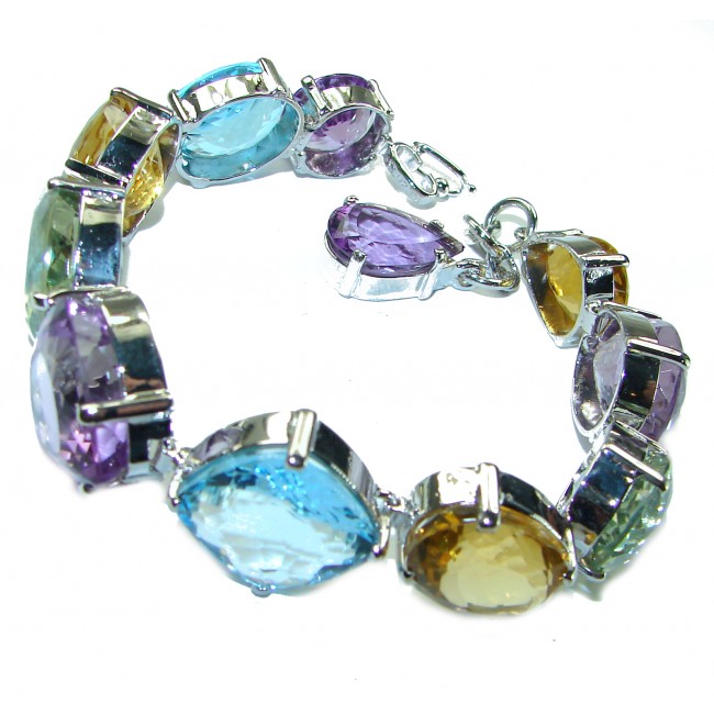 Summer Vibes Natural Multigem .925 Sterling Silver handcrafted Bracelet