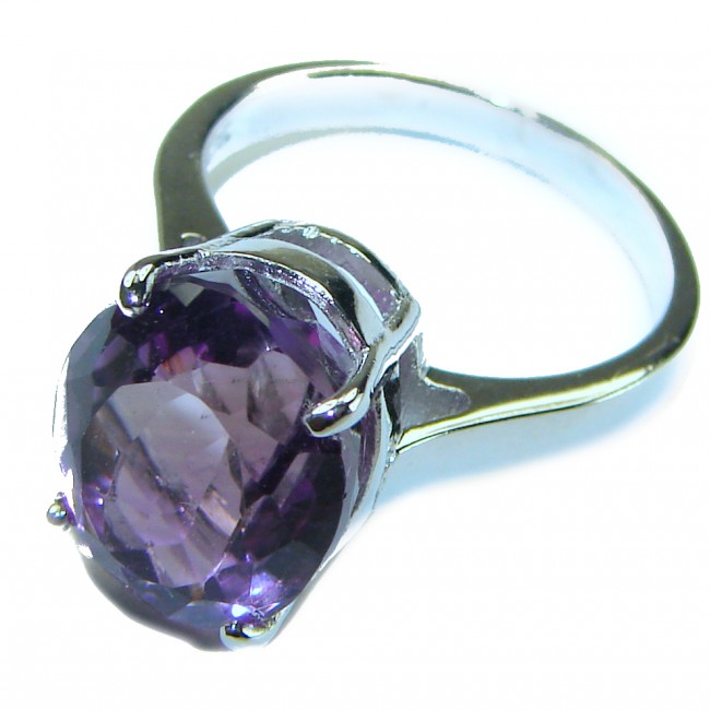 Dramatic design 11.8 carat Amethyst .925 Sterling Silver Handcrafted Ring size 7