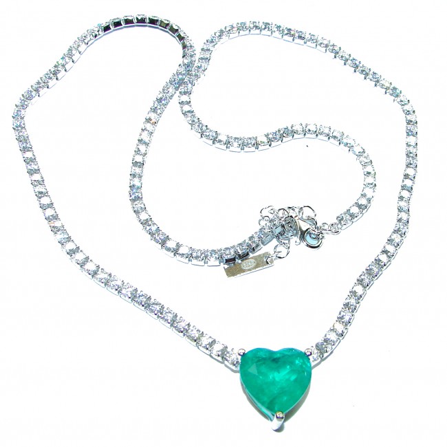 Genevieve - my Love- Emerald .925 Sterling Silver handcrafted necklace