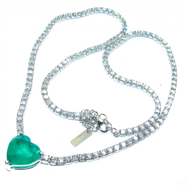 Genevieve - my Love- Emerald .925 Sterling Silver handcrafted necklace