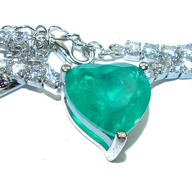 Genevieve - my Love- Emerald .925 Sterling Silver handcrafted necklace