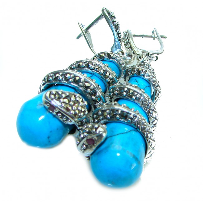 Boa Snakes Turquoise .925 Sterling Silver handcrafted Earrings