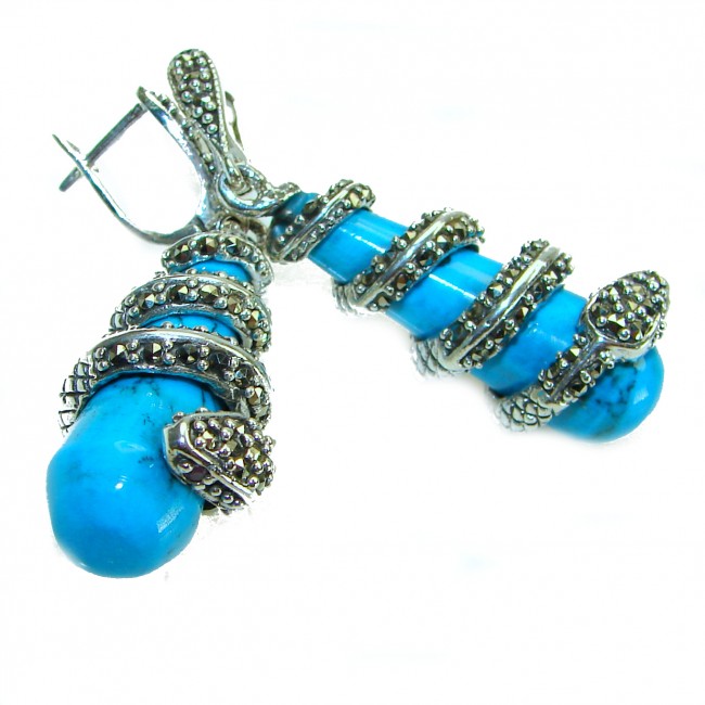 Boa Snakes Turquoise .925 Sterling Silver handcrafted Earrings