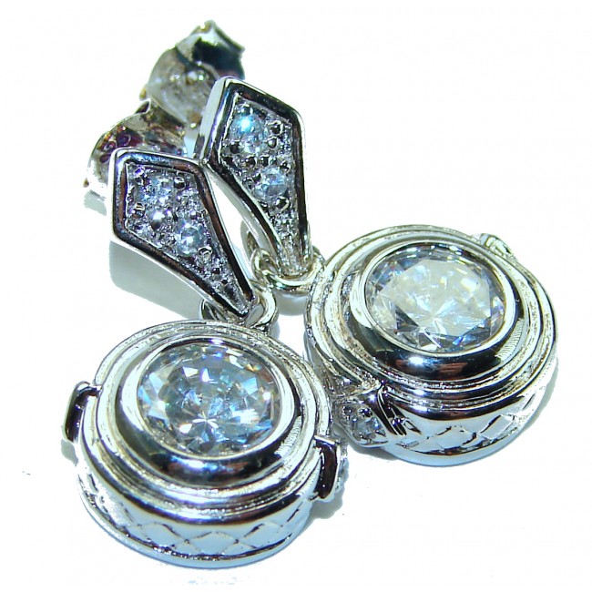 Exclusive White Topaz .925 Sterling Silver .925 Sterling Silver handcrafted Earrings