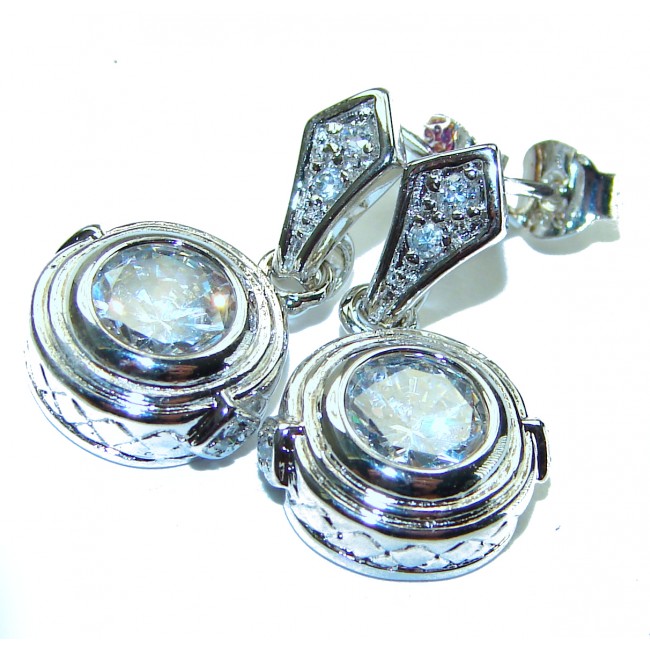 Exclusive White Topaz .925 Sterling Silver .925 Sterling Silver handcrafted Earrings