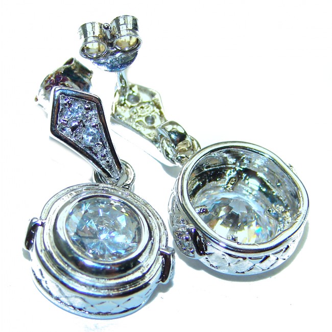 Exclusive White Topaz .925 Sterling Silver .925 Sterling Silver handcrafted Earrings