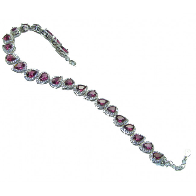 Luxurious authentic Garnet .925 Sterling Silver handcrafted Bracelet