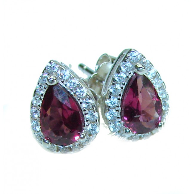 Authentic 4.5ct Garnet .925 Sterling Silver handmade earrings