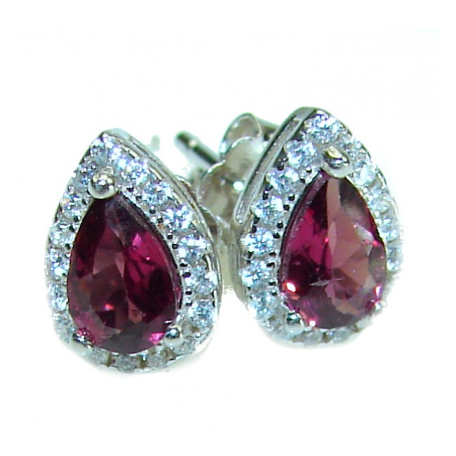 Authentic 4.5ct Garnet .925 Sterling Silver handmade earrings