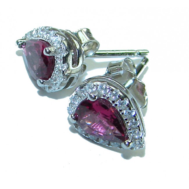 Authentic 4.5ct Garnet .925 Sterling Silver handmade earrings