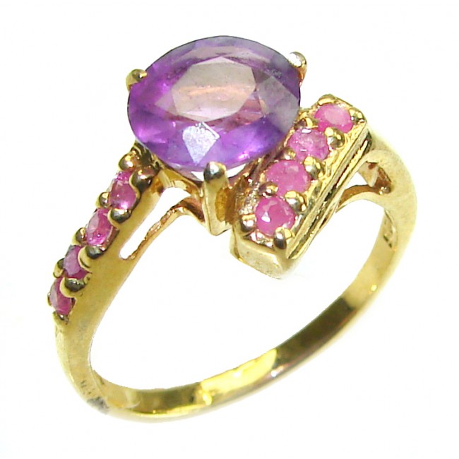 Vintage design 3.8 carat Amethyst .925 Sterling Silver Handcrafted Ring size 5