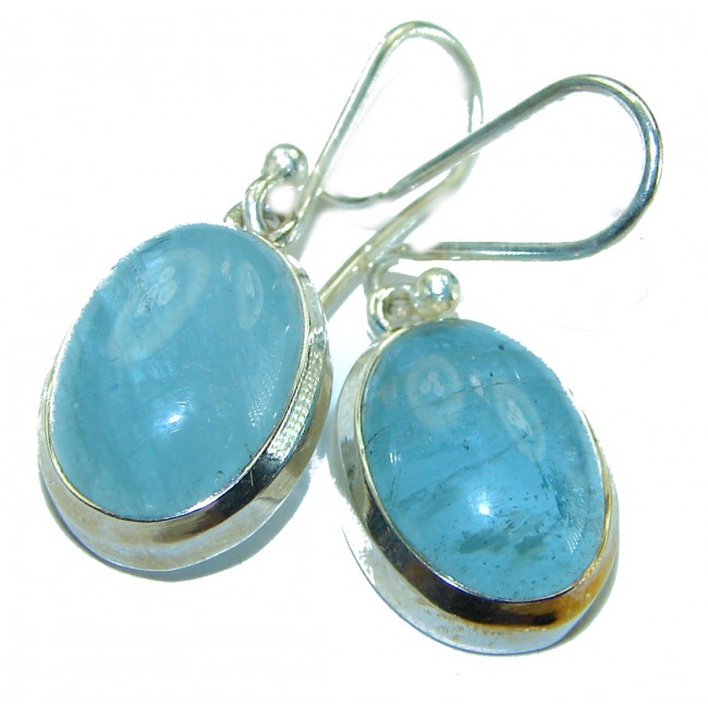 Authentic Aquamarine .925 Sterling Silver Handcrafted earrings