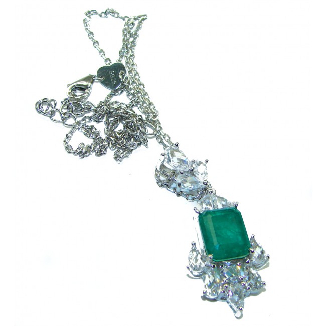 Timless Treasure Emerald .925 Sterling Silver handcrafted necklace