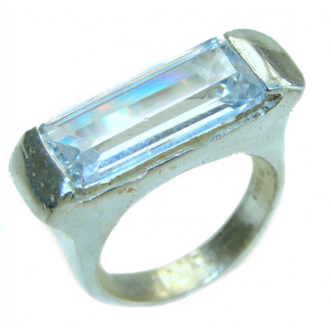 White Topaz .925 Sterling Silver handcrafted ring size 6