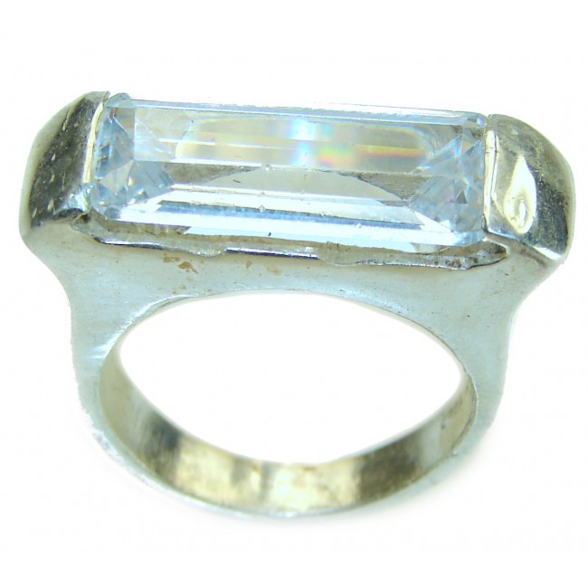 White Topaz .925 Sterling Silver handcrafted ring size 6