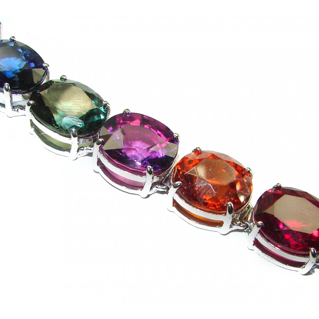 Tutti Frutti multi-colored Topaz .925 Sterling Silver brilliantly handcrafted Bracelet