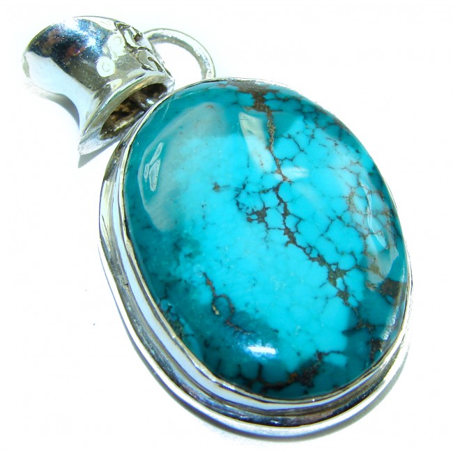 Arizona Beauty Natural Natural Turquoise .925 Sterling Silver handmade pendant