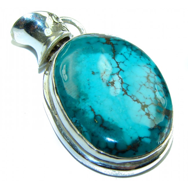 Arizona Beauty Natural Natural Turquoise .925 Sterling Silver handmade pendant