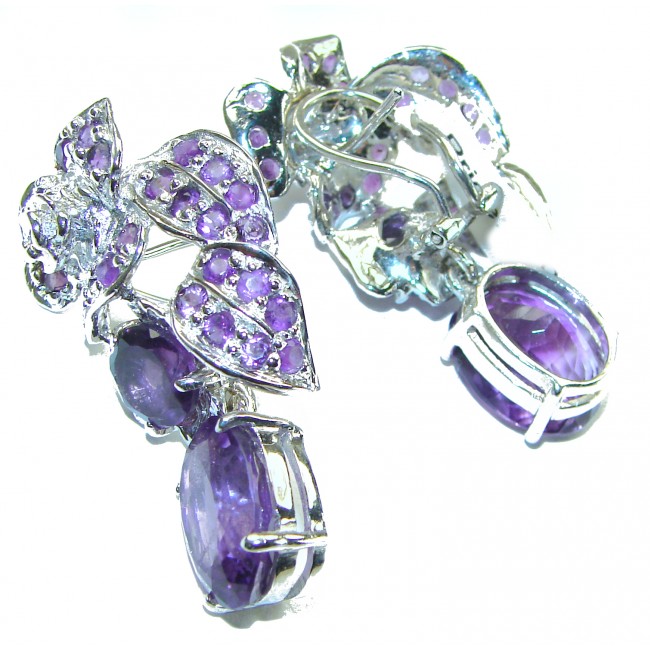 Lavender Fields authentic Amethyst .925 Sterling Silver handcrafted Statement earrings