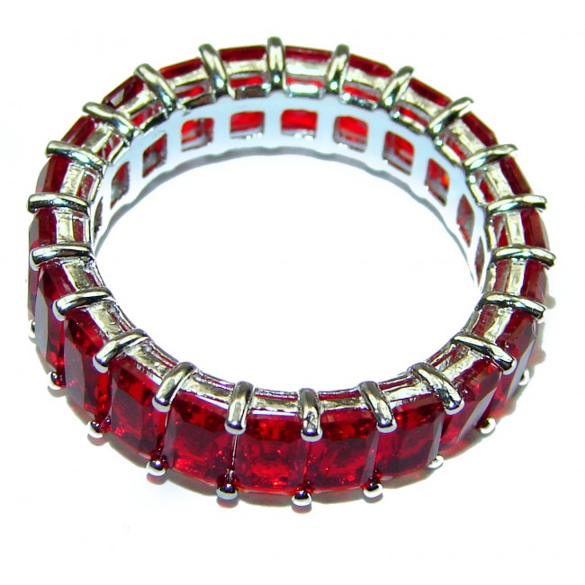 My Love Red Topaz .925 Sterling Silver Eternity Ring size 7