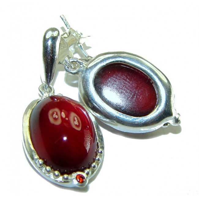 Happy moments Authentic 10.5ct Garnet .925 Sterling Silver handmade earrings