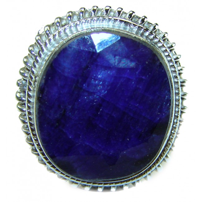 Luxurious Sapphire .925 Sterling Silver handcrafted Ring size 6 1/4