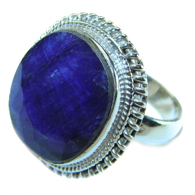 Luxurious Sapphire .925 Sterling Silver handcrafted Ring size 6 1/4