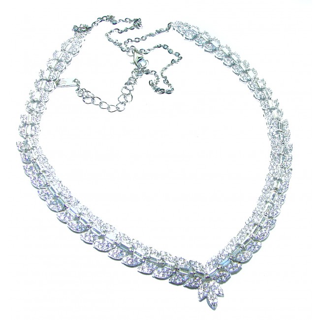 Exclusive White Topaz .925 Sterling Silver handcrafted necklace