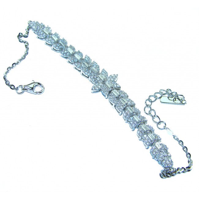 Dazzling Star Exclusive White Topaz .925 Sterling Silver handcrafted .925 Sterling Silver Bracelet