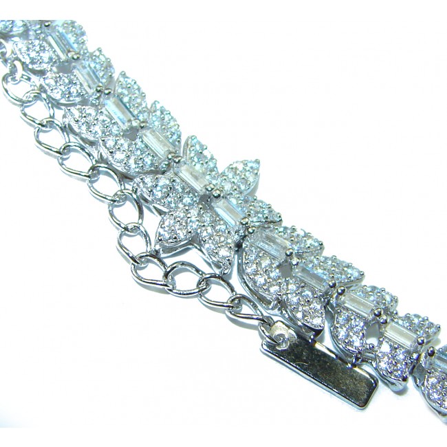 Dazzling Star Exclusive White Topaz .925 Sterling Silver handcrafted .925 Sterling Silver Bracelet