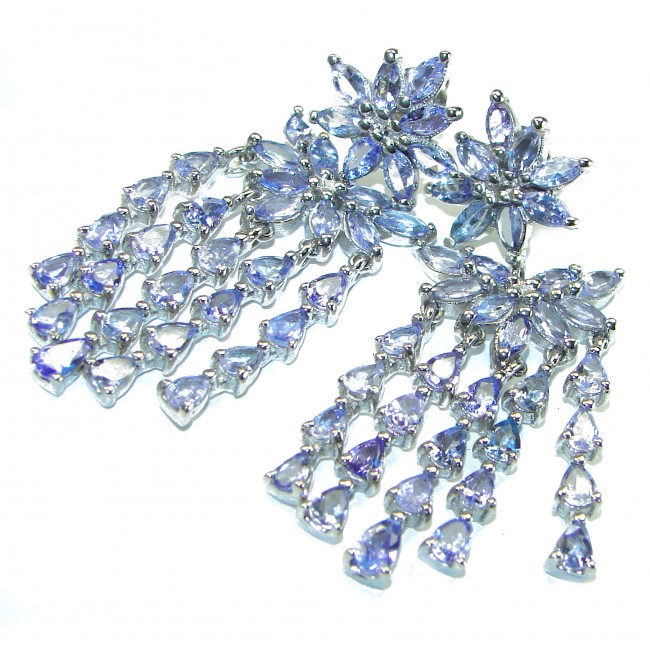 Luxurious Natural Tanzanite .925 Sterling Silver handmade earrings