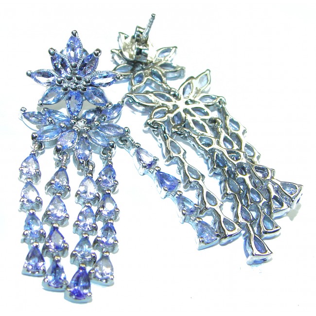 Luxurious Natural Tanzanite .925 Sterling Silver handmade earrings