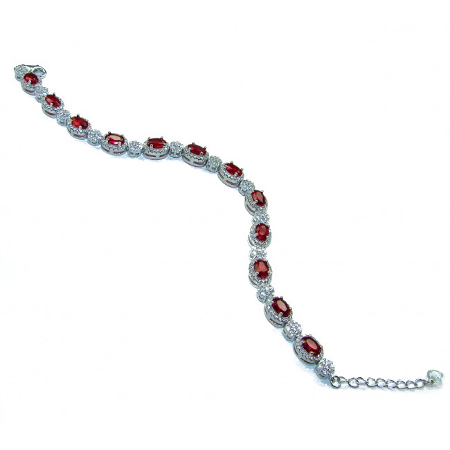 Mesmerizing Red Topaz .925 Sterling Silver handmade Bracelet