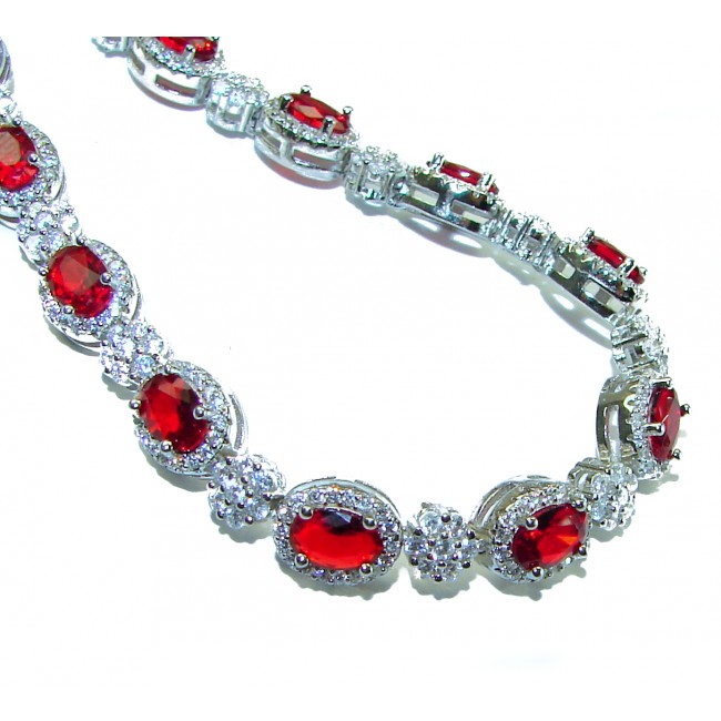 Mesmerizing Red Topaz .925 Sterling Silver handmade Bracelet