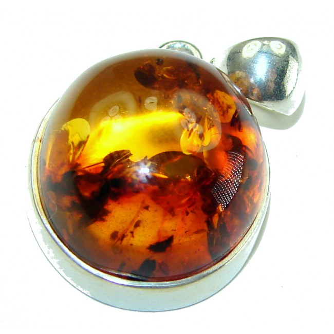 Royal Style authentic Baltic Amber .925 Sterling Silver handmade Pendant