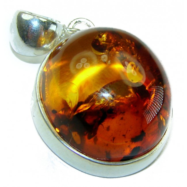 Royal Style authentic Baltic Amber .925 Sterling Silver handmade Pendant